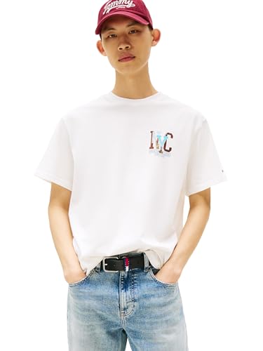 Tommy Jeans Herren Kurzarm Baumwolle Grafik T-Shirts mit Vintage Design, Ecru, L Tommy Jeans Herren Kurzarm Baumwolle Grafik T-Shirts mit Vintage Design, Ecru, L von Tommy Jeans