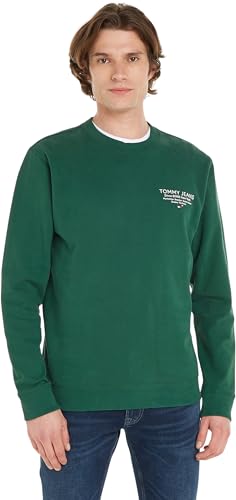 Tommy Jeans Herren Langarmshirt Regular Essential Graphic Crew Basic, Grün (Court Green), L von Tommy Jeans