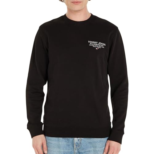 Tommy Jeans Herren Langarmshirt Regular Essential Graphic Crew Basic, Schwarz (Black), M von Tommy Jeans