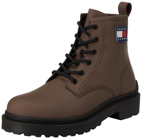 Tommy Jeans Herren Low Boot Stiefel Leather Lace Up zum Schnüren, Braun (Velvet Brown), 44 von Tommy Jeans