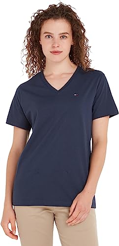 Tommy Jeans Herren T-Shirt Kurzarm TJM Original V-Ausschnitt, Blau (Black Iris), M von Tommy Jeans