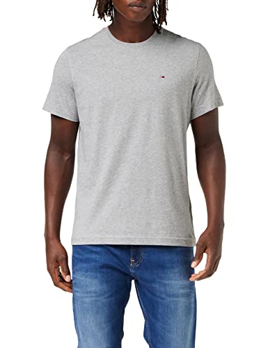 TOMMY HILFIGER Jeans Herren T-Shirt Kurzarm TJM Original Slim Fit, Grau (Light Grey Heather), XS von Tommy Hilfiger