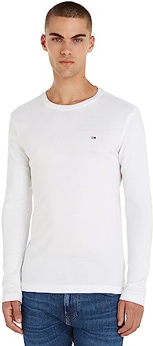 Tommy Jeans Herren Langarmshirt TJM Original Langarm, Weiß (Classic White), M von Tommy Jeans