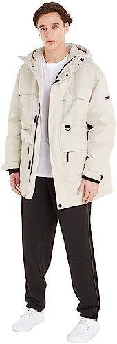 Tommy Jeans Herren Parka Tech Winter, Elfenbein (Newsprint), L von Tommy Jeans