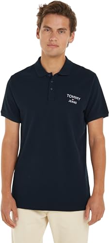 Tommy Jeans Herren Poloshirt Kurzarm Tjm Slim Corp Polo Regular Fit, Blau (Dark Night Navy), L von Tommy Jeans