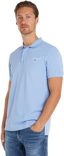 Tommy Jeans Herren Poloshirt Kurzarm Tjm Slim Corp Polo Regular Fit, Blau (Moderate Blue), XXL von Tommy Jeans