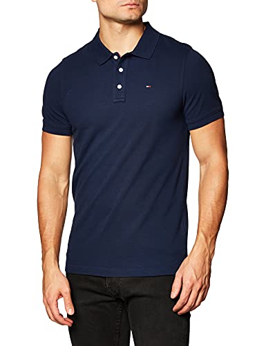 Tommy Jeans Herren Original Fine Pique Kurzarm Polo Shirt, Blau (Black Iris), S von Tommy Hilfiger