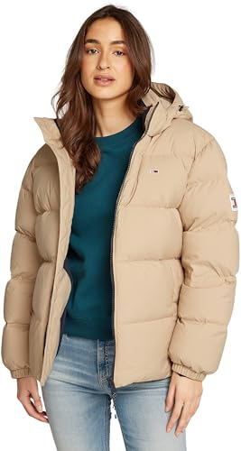 Tommy Jeans Herren Pufferjacke Essential Down Jacket Warm, Beige (Gentle Gold), XXL von Tommy Jeans