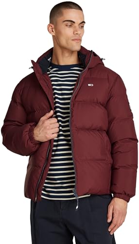 Tommy Jeans Herren Pufferjacke Essential Down Jacket Warm, Rot (Deep Rouge), XL von Tommy Jeans