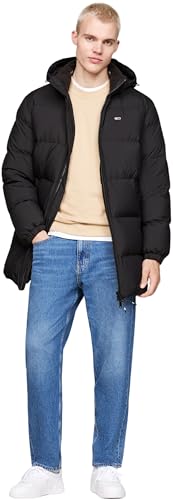 Tommy Jeans Herren Pufferjacke Essential Down Parka mit Kapuze, Schwarz (Black), L von Tommy Jeans