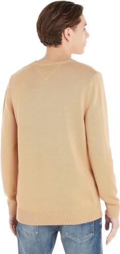 Tommy Jeans Herren Pullover Essential Crew Neck Strickpullover, Beige (Tawny Sand), XS von Tommy Jeans