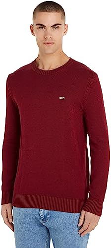 Tommy Jeans Herren Pullover Essential Crew Neck Strickpullover, Rot (Rouge), XXL von Tommy Jeans