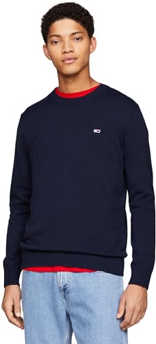 Tommy Jeans Herren Pullover Rundhalsausschnitt, Blau (Dark Night Navy), XXL von Tommy Jeans