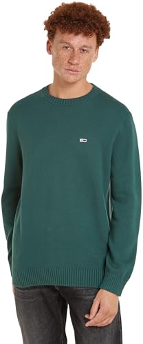 Tommy Jeans Herren Pullover Slim Essentials Sweater Rundhalsausschnitt, Grün (Court Green), M von Tommy Jeans