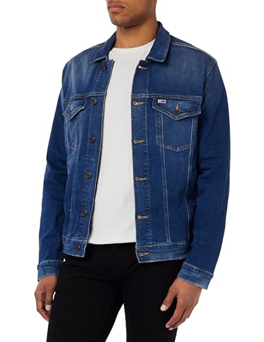 Tommy Jeans Herren Jeansjacke Trucker Jacket Stretch, Blau (Wilson Mid Blue Stretch), S von Tommy Jeans