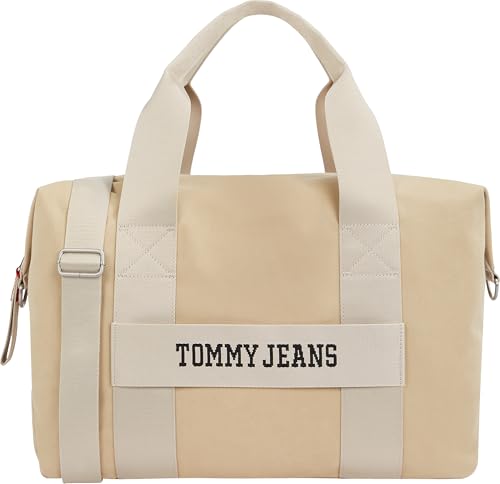 Tommy Jeans Herren Retro Cool Duffle Bag mit Gepäckgurt, Relic Tan, Einheitsgröße, Coole Retro-Reisetasche mit Gepäckgurt von Tommy Jeans