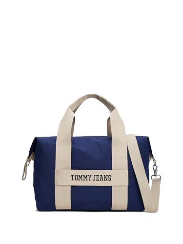 Tommy Jeans Herren Retro Cool Duffle Bag mit Gepäckgurt, Samtblau, Einheitsgröße, Coole Retro-Reisetasche mit Gepäckgurt von Tommy Jeans