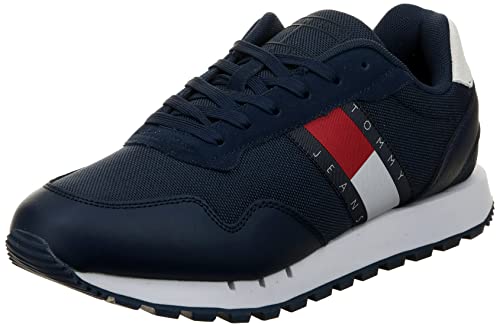 Tommy Jeans Herren Runner Sneaker Retro Sportschuhe, Blau (Twilight Navy), 41 von Tommy Jeans