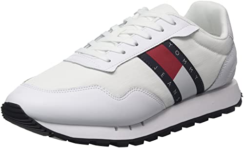 Tommy Jeans Herren Retro Runner CORE Sneaker, White, 46 EU von Tommy Jeans