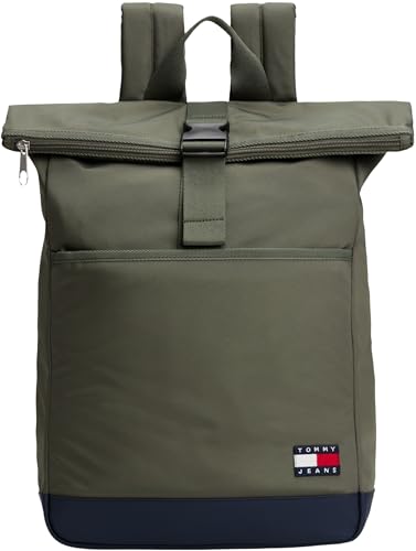 Tommy Jeans Herren Rucksack Daily mit Rolltop, Grün (Pewter Green), Einheitsgröße von Tommy Jeans