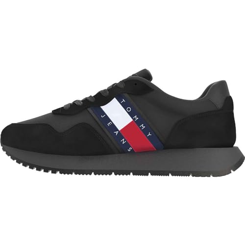 Tommy Jeans Herren Runner Sneaker Modern Sportschuhe, Schwarz (Black), 44 von Tommy Jeans