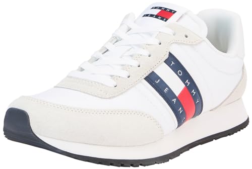 Tommy Jeans Herren Runner Sneaker Schuhe, Weiß (White), 44 EU von Tommy Hilfiger