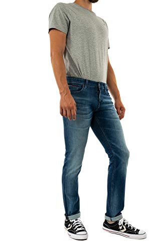 Tommy Jeans Herren Scanton Slim Dycrm Straight Jeans, Blau (Dynamic Cross Mid St A), W33/L32 von Tommy Jeans