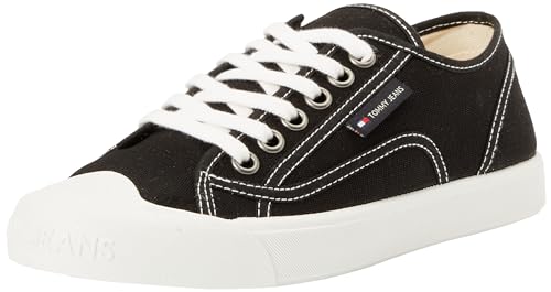 Tommy Jeans Herren Sneaker Flexible Outsole zum Schnüren, Schwarz (Black), 45 von Tommy Jeans