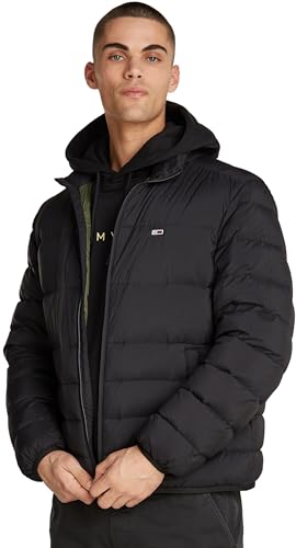 Tommy Jeans Herren Steppjacke Packable Down Jacket mit Reißverschluss, Schwarz (Black), M von Tommy Jeans