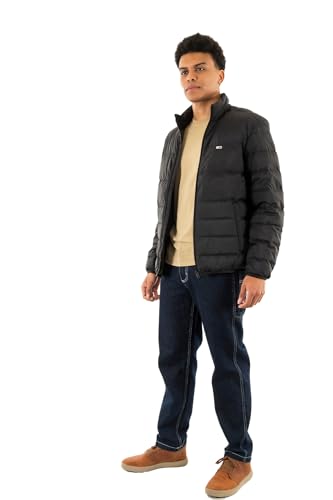 Tommy Jeans Herren Steppjacke Packable Down Jacket mit Reißverschluss, Schwarz (Black), S von Tommy Jeans
