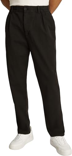 Tommy Jeans Herren Stoffhose Isaac Twill Casual Wide Leg, Schwarz (Black), L von Tommy Jeans