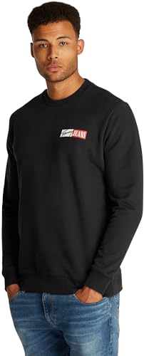 Tommy Jeans Herren Sweatshirt Entry Graphic Rundhalsausschnitt, Schwarz (Black), L von Tommy Jeans