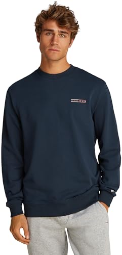 Tommy Jeans Herren Sweatshirt Entry Graphic mit Rundhalsausschnitt, Blau (Dark Night Navy), XL von Tommy Jeans