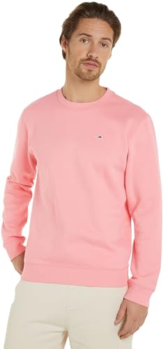 Tommy Jeans Herren Sweatshirt TJM Regular ohne Kapuze, Rosa (Tickled Pink), L von Tommy Jeans