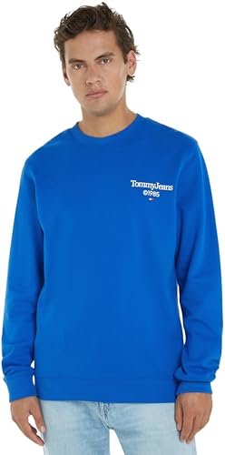 Tommy Jeans Herren Sweatshirt Tjm Reg Entry Graphic Crew ohne Kapuze, Blau (Persian Blue), XL von Tommy Jeans