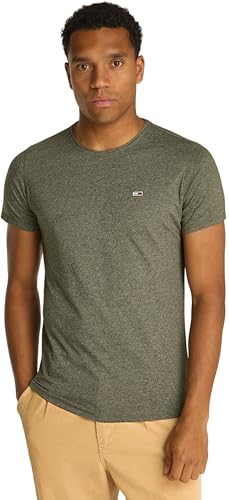 Tommy Jeans Herren T-Shirt Kurzarm Rundhalsausschnitt, Grün (Fatigue Green), XS von Tommy Jeans