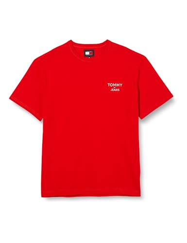 Tommy Jeans Herren T-Shirt Kurzarm Rundhalsausschnitt, Rot (Deep Crimson), M von Tommy Jeans