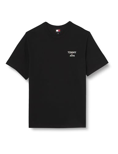 Tommy Jeans Herren T-Shirt Kurzarm Rundhalsausschnitt, Schwarz (Black), XXL von Tommy Jeans