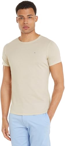 Tommy Jeans Herren TJM XSLIM JASPE C NECK EXT DM0DM09586, Beige (Newsprint), 3XL von Tommy Jeans