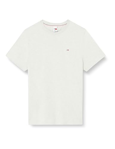 Tommy Jeans Herren T-Shirt Kurzarm TJM Classic Rundhalsausschnitt, Grau (Silver Grey Htr), XXL von Tommy Jeans