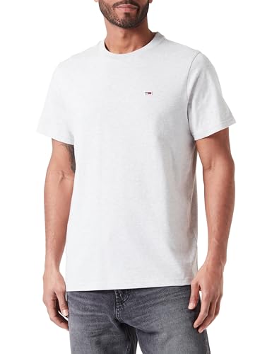 Tommy Jeans Herren T-Shirt Kurzarm TJM Classic Rundhalsausschnitt, Grau (Silver Grey Htr), XXXL von Tommy Jeans