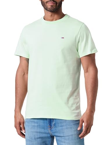 Tommy Jeans Herren T-Shirt Kurzarm TJM Classic Rundhalsausschnitt, Grün (Opal Green), L von Tommy Jeans