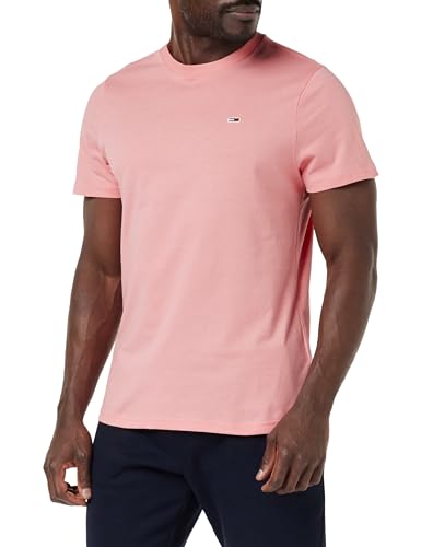 Tommy Jeans Herren T-Shirt Kurzarm TJM Classic Rundhalsausschnitt, Rosa (Tickled Pink), S von Tommy Jeans