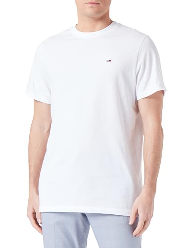 Tommy Jeans Herren T-Shirt Kurzarm TJM Classic Rundhalsausschnitt, Weiß (White), XS von Tommy Jeans