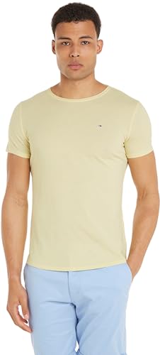 Tommy Jeans Herren T-Shirt Kurzarm TJM Slim Slim Fit, Gelb (Lemon Zest), L von Tommy Jeans