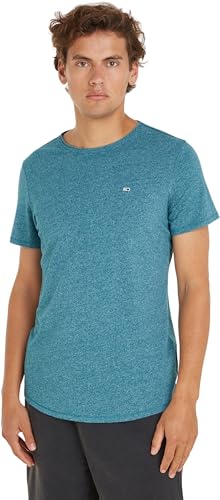 Tommy Jeans Herren T-Shirt Kurzarm TJM Slim Slim Fit, Türkis (Timeless Teal), XS von Tommy Jeans