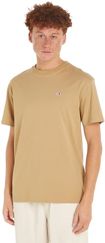 Tommy Jeans Herren T-Shirt Kurzarm Tjm Slim Jersey C Neck Ext Regular Fit, Beige (Tawny Sand), XL von Tommy Jeans