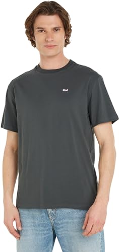 Tommy Jeans Herren T-Shirt Kurzarm Tjm Slim Jersey C Neck Ext Regular Fit, Grau (New Charcoal), XS von Tommy Jeans