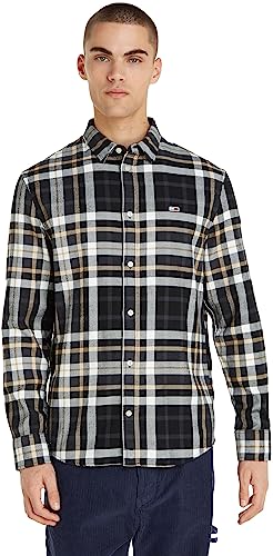 Tommy Jeans Herren Hemd Essential Check Shirt Freizeithemd, Mehrfarbig (Black Check), L von Tommy Hilfiger