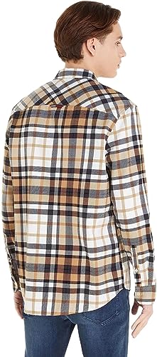 Tommy Jeans Herren Hemd Essential Check Shirt Freizeithemd, Mehrfarbig (Tawny Sand Check), M von Tommy Jeans